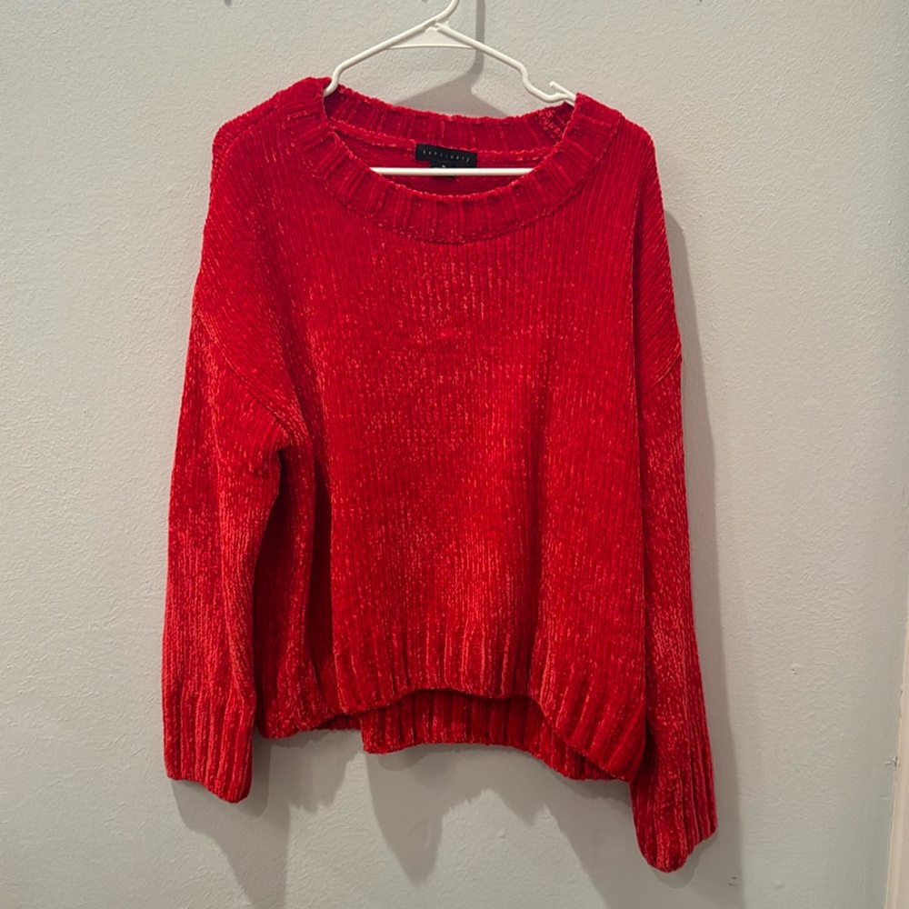 Red crushed velvet sanctuary sweater